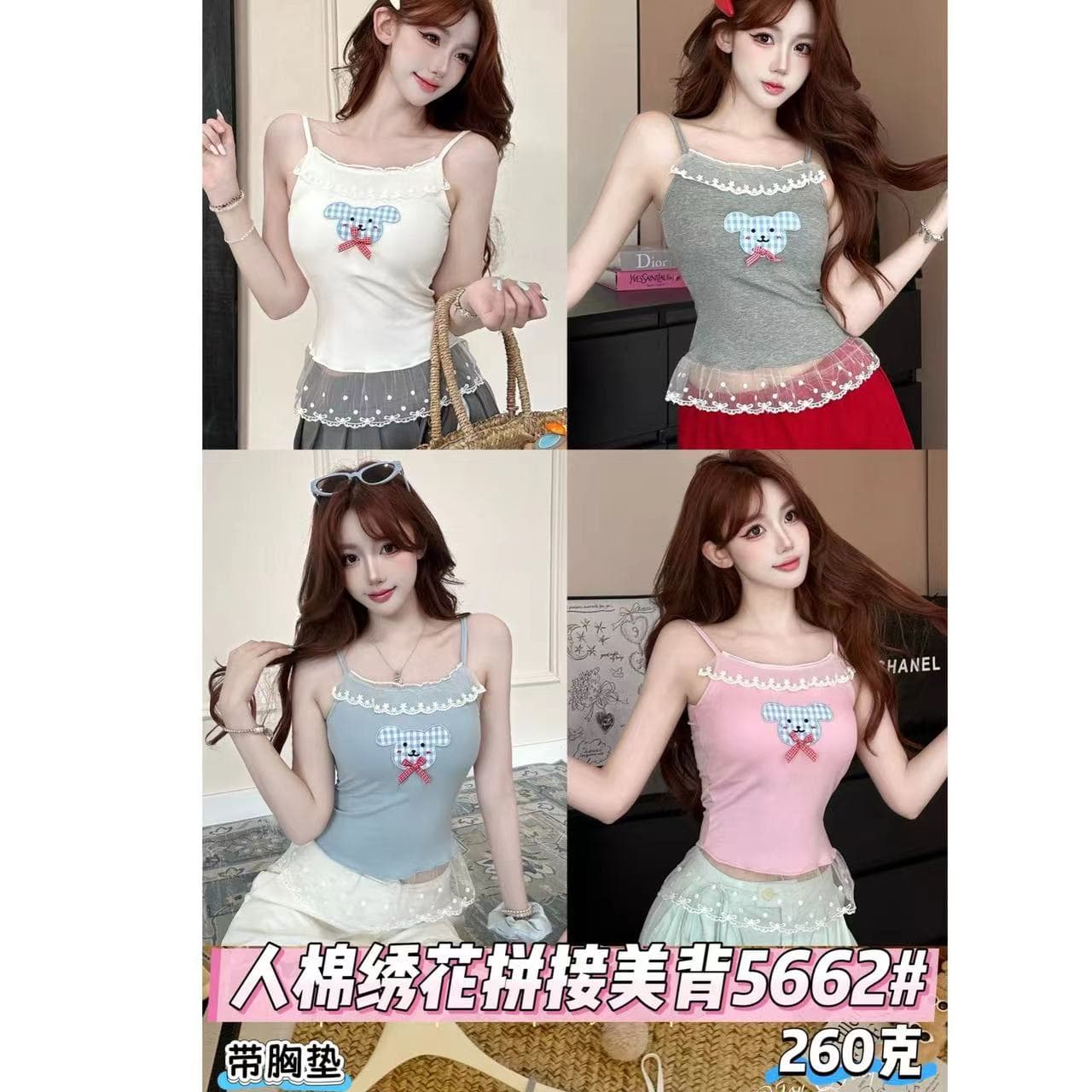 새로운 작은 대중 핫걸 k 만화 프린트 슬립 여성 허리 수축 여름 몸매 가꾸기 슬림해 보이는 벨트 가슴 패드 인사이드 가져 가라. 튜브탑 상세 이미지 1