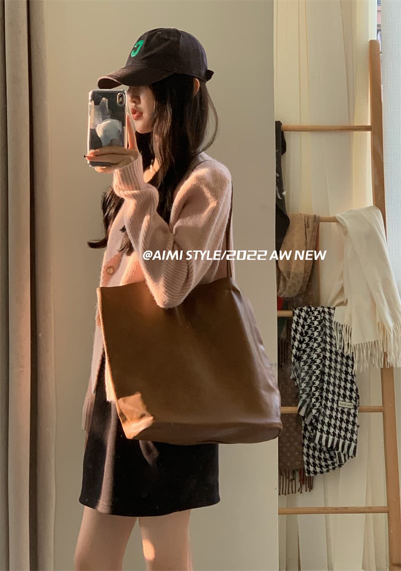 2026 디자인 센스 부드러운 유교의 작은 대중 불규칙 오픈 가디건 스웨터 겨울 높은 품질 라운드 넥 스웨터 상세 이미지 22