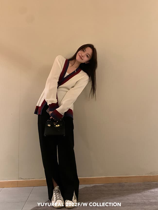 일본식 한국 레트로 루즈핏 카디건 코트 가을철 튤립 소녀 센스 낭만주의 V넥 니트 스웨터 상세 이미지 47