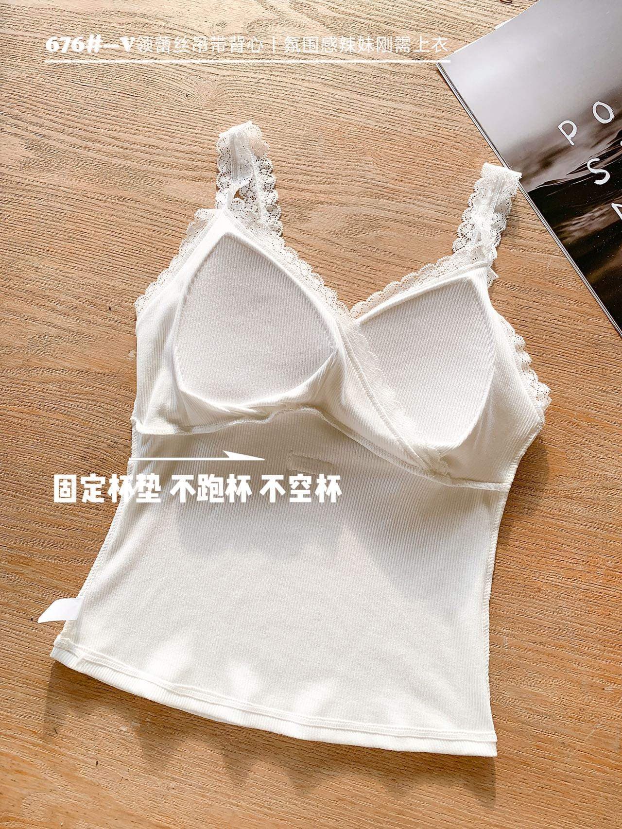 슬립 분위기 센스 화이트 여름 투명 플랫 칼라 캐미솔 상세 이미지 16