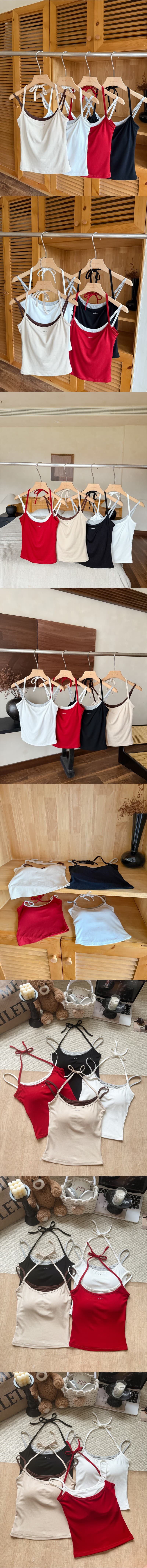 밀크 티 배색 페이크 레이어드 빛 커피 슬림해 보이는 순수한 욕망 인사이드 가져 가라. 캐미솔 상세 이미지 28