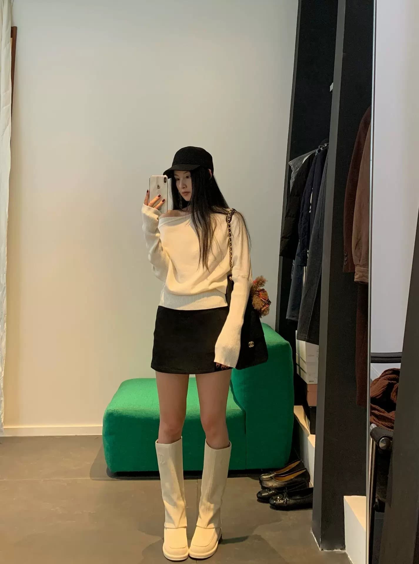 느긋한 바람 보트넥 오프숄더 스웨터 여자 디자인 센스 한 부서 루즈핏 비스듬한 어깨 니트 스웨터 맨위 상세 이미지 20