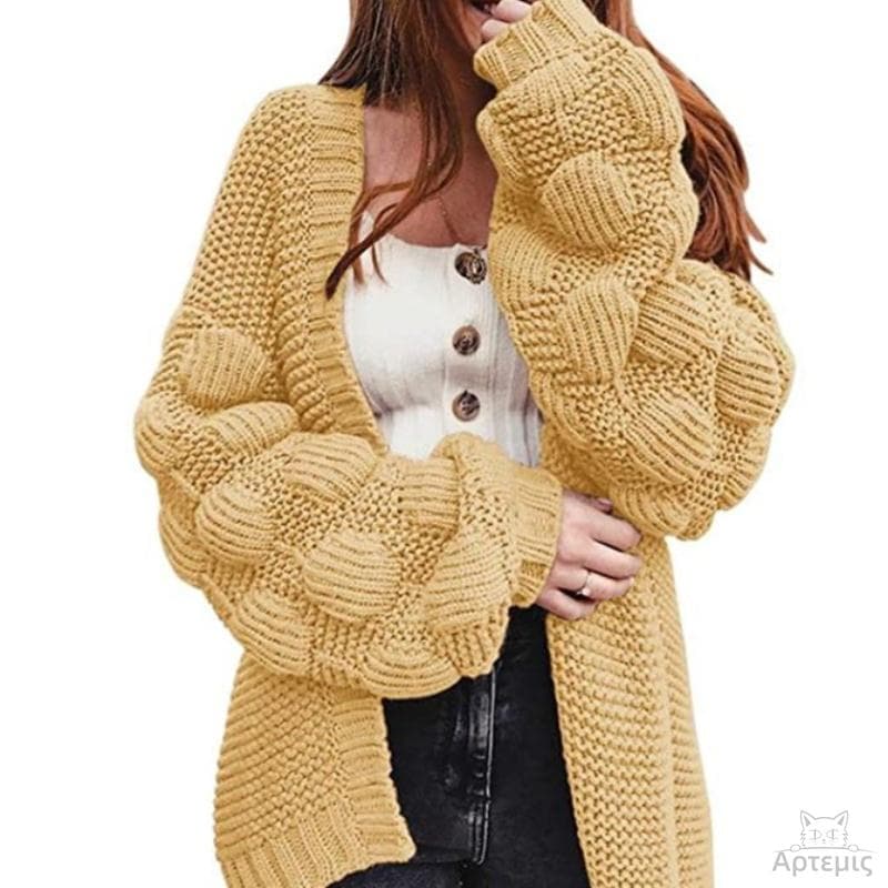 AliExpress 아마존 유럽과 미국 국경 간 대외 무역 오픈 가디건 스웨터 니트 스웨터 롱 코트 루즈핏 두꺼움 여성 코트 상세 이미지 4