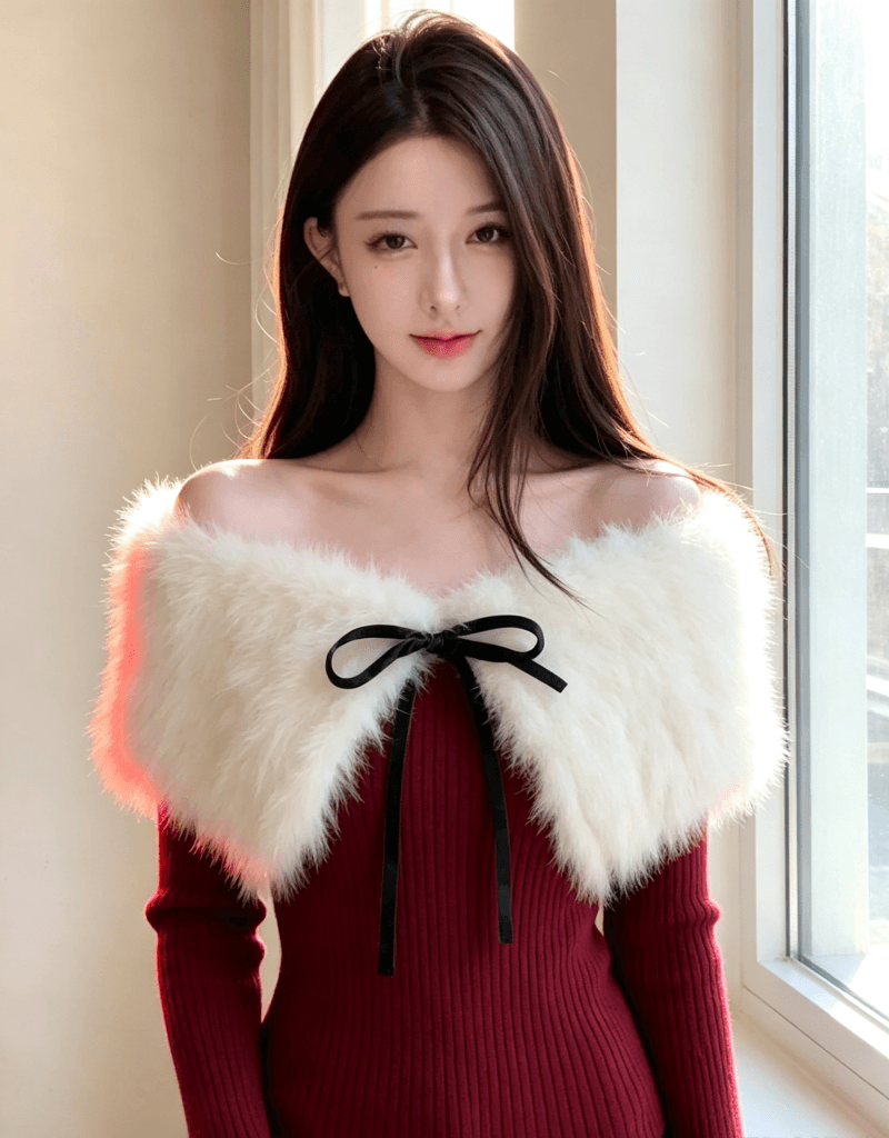 2026 가을 겨울 아름다운 자이언트 잘 생긴 패션 연령 감소 아름다운 품격 느긋한 분위기 센스 화이트 모피 패치워크 맨위 상세 이미지 1