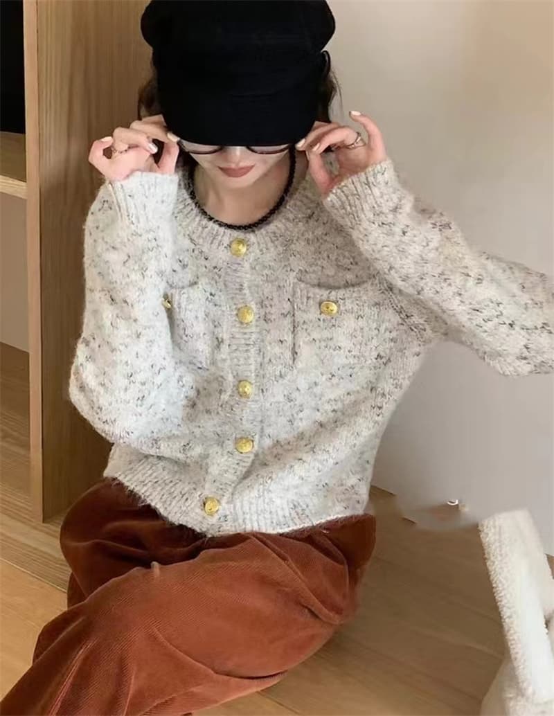 한국 스타일 가을 겨울 대외 무역 작은 샤넬 스타일 재킷 인사이드 가져 가라. 니트 오픈 가디건 맨위 캐주얼 긴팔 싱글 줄 버튼 니트 스웨터