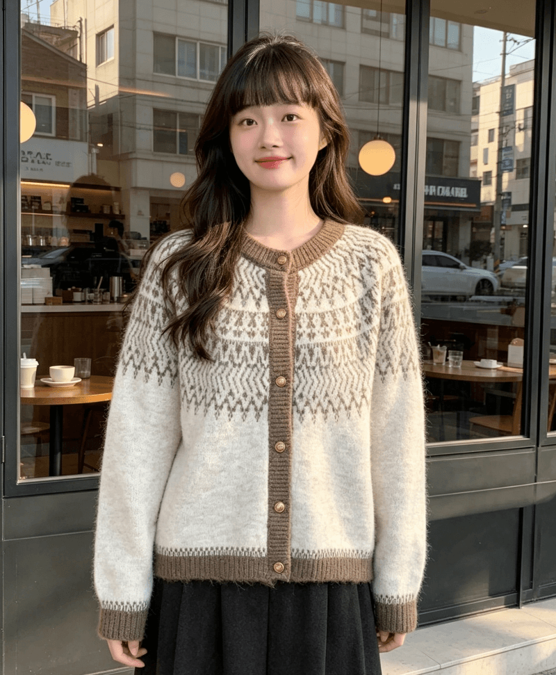 느긋한 레트로 공정한 섬 플러스 두껍고 부드러운 찹쌀 스웨터 여성 코트 한국 스타일 가을 겨울 새로운 루즈핏 다용도 니트 오픈 가디건 상세 이미지 9