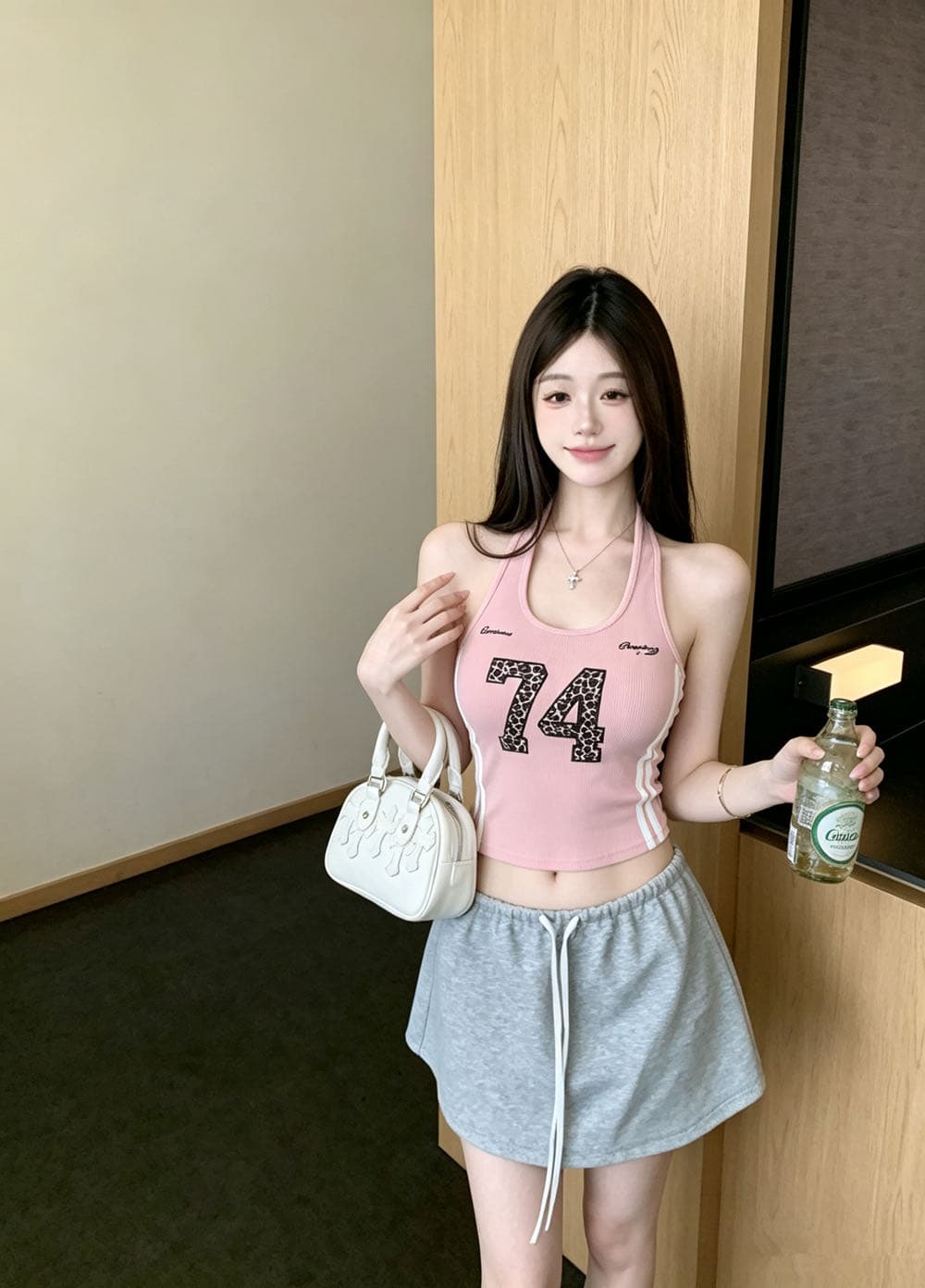 가을 새로운 벨트 가슴 패드 아메리칸 핫걸 디자인 센스 프린트 아름다움 뒤로 몸매 가꾸기 야외 스포츠 조끼 상세 이미지 27