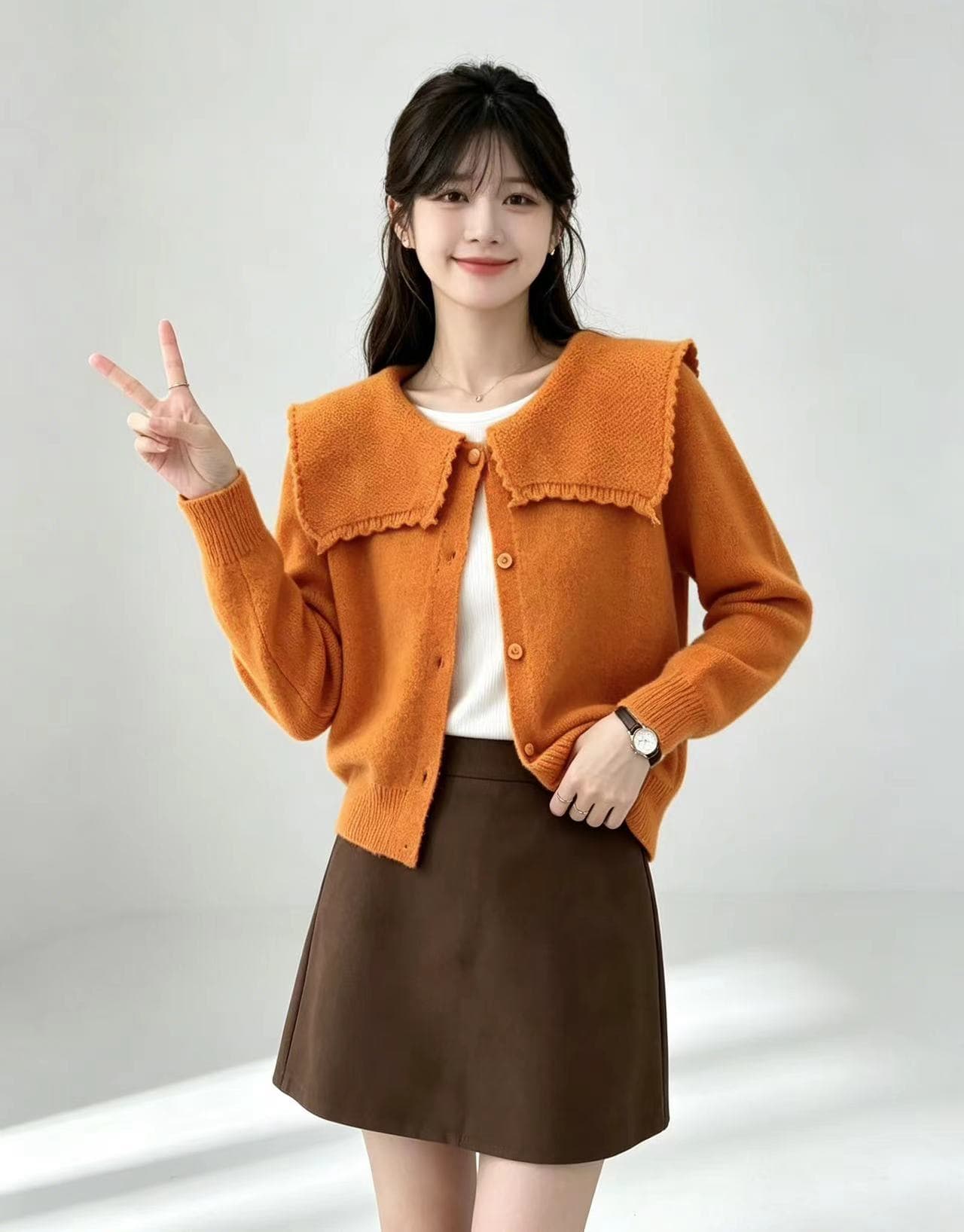 폴로 칼라 스웨터 여자 가을 겨울 작은 샤넬 스타일 귀여운 연령 감소 니트 스웨터 외국 가스 맨위 상세 이미지 13