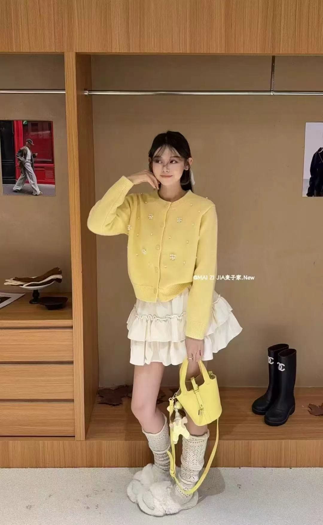 한 부서 니트 스웨터 여성 긴 소매 라운드 넥 진주 꽃 장식 달콤한 스타일 스웨터 여자 오픈 가디건 루즈핏 재고 있음 상세 이미지 17
