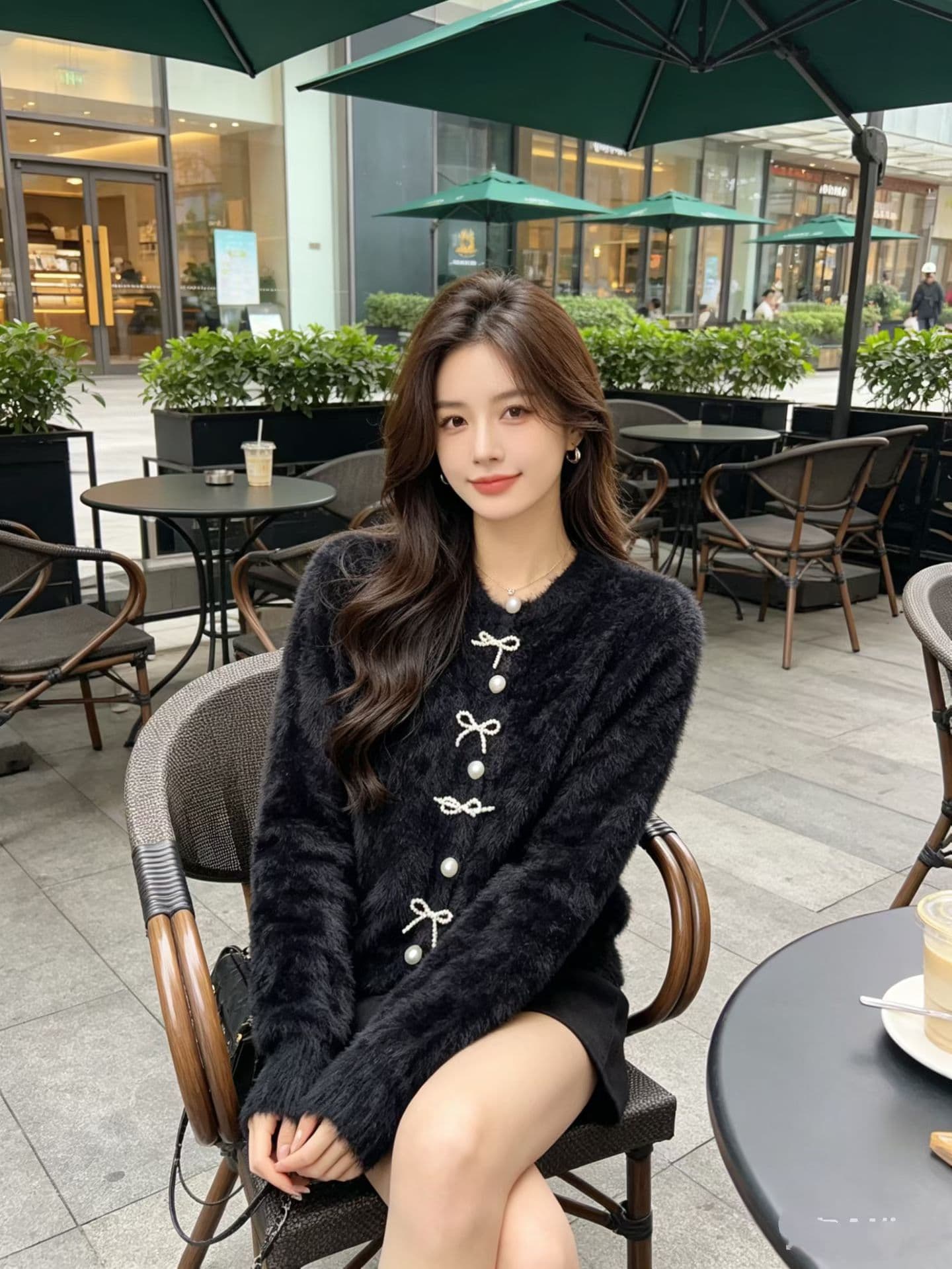 3 차원 나비 매듭 모방 밍크 플리스 니트 오픈 가디건 여성 가을 겨울 새로운 와이드 부드러운 찹쌀 다용도 스웨터 코트 상세 이미지 4