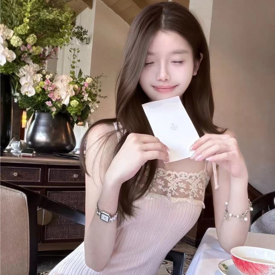 프랑스식 순수한 욕망 바람 레이스 레이스 슬립 여성 드레스 여름 달콤함 핑크색 타이트 스커트 몸매 가꾸기 슬림해 보이는 미니 스커트 상세 이미지 2