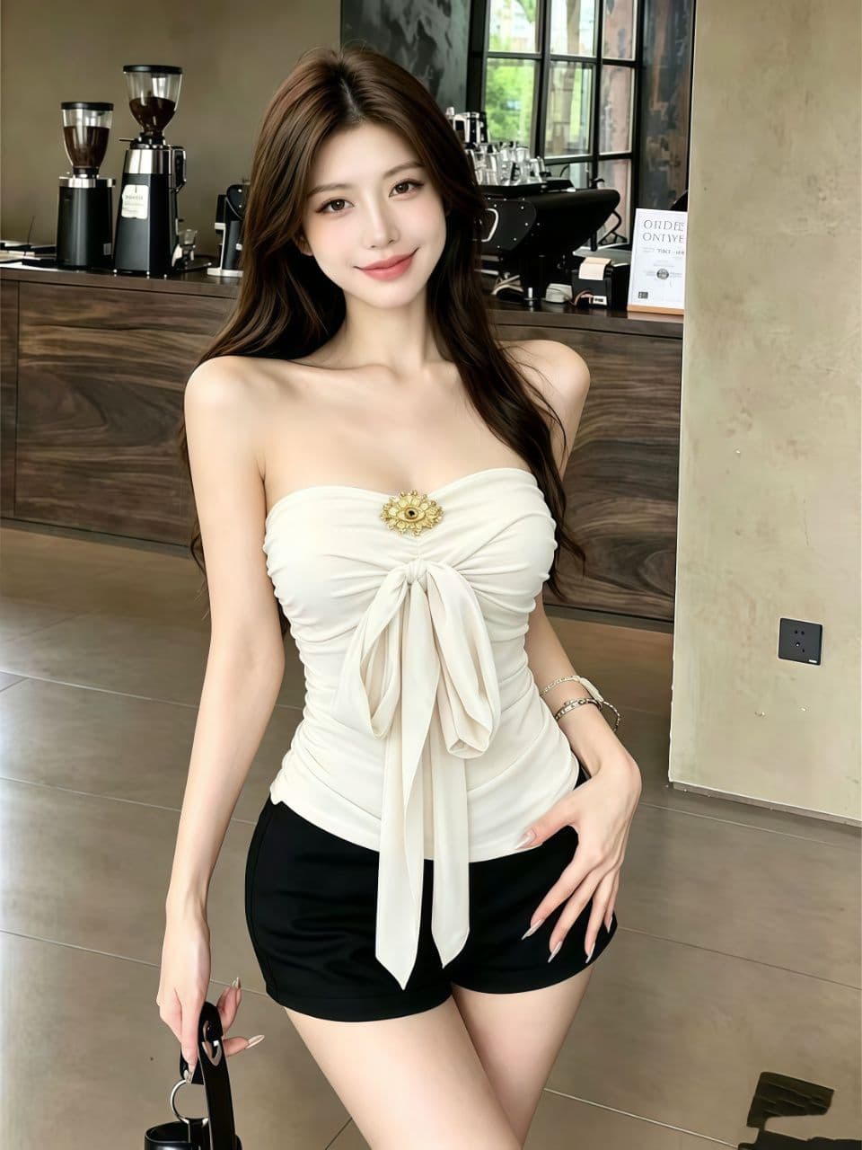 새로운 단색 몸매 가꾸기 섹시함 ins 망사 행침 목 스트랩 백리스 신축성 휴가 바람 조끼 맨위 여성 상세 이미지 4