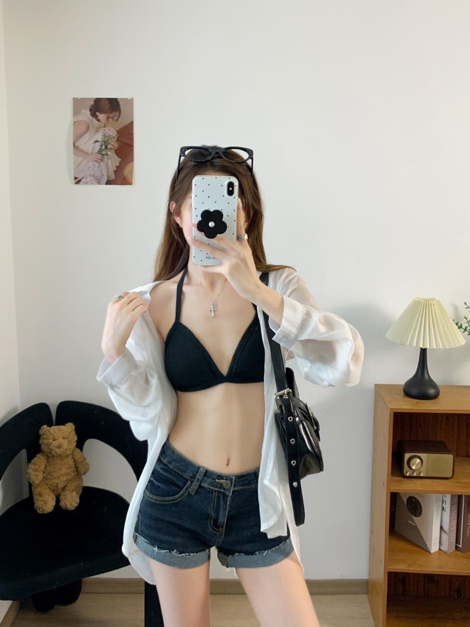 삼각형 컵 행침 목 속옷 부서 동점 슬립 인사이드 가져 가라. 외출용 작은 가슴 비키니 섹시한 아름다움 뒤로 브래지어 상세 이미지 24