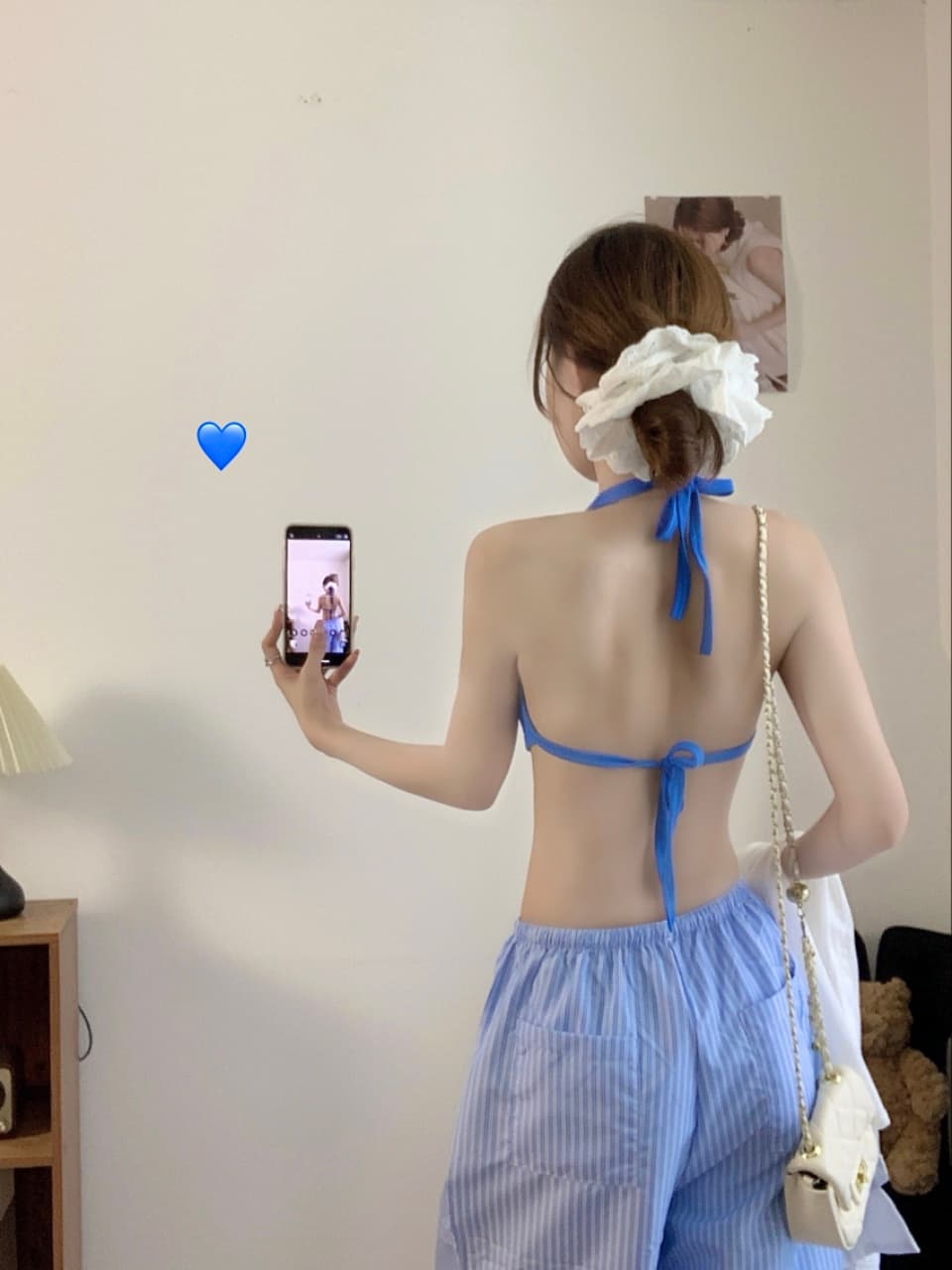 삼각형 컵 행침 목 속옷 부서 동점 슬립 인사이드 가져 가라. 외출용 작은 가슴 비키니 섹시한 아름다움 뒤로 브래지어 상세 이미지 26
