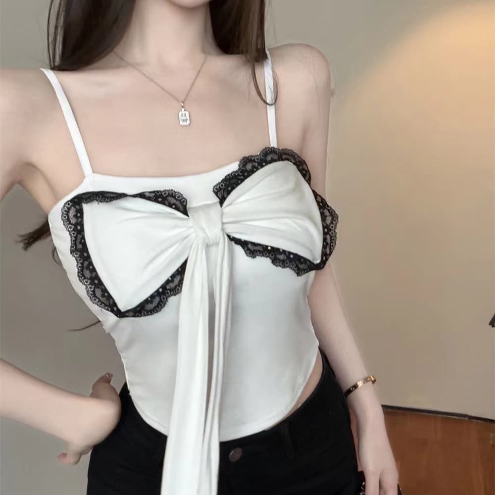 섹시함 핫걸 슈퍼 화재 레이스 조각 슬립 작은 조끼 여름 빅 사이즈 여성 의류 몸매 가꾸기 슬림해 보이는 니트 맨위 트렌디 상세 이미지 4