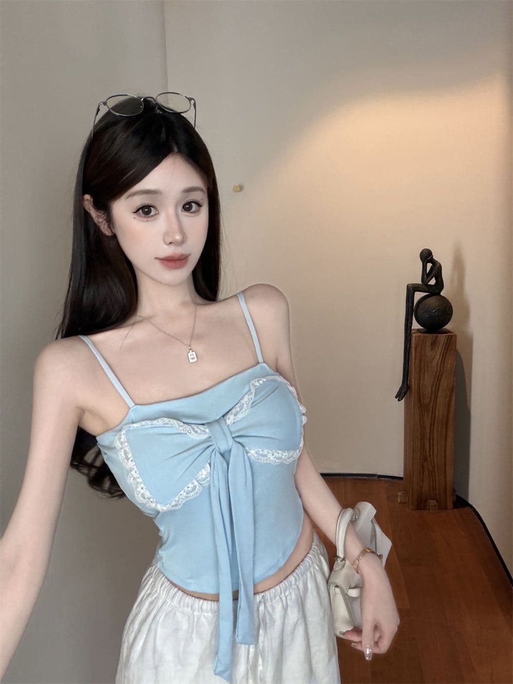 섹시함 핫걸 슈퍼 화재 레이스 조각 슬립 작은 조끼 여름 빅 사이즈 여성 의류 몸매 가꾸기 슬림해 보이는 니트 맨위 트렌디 상세 이미지 7