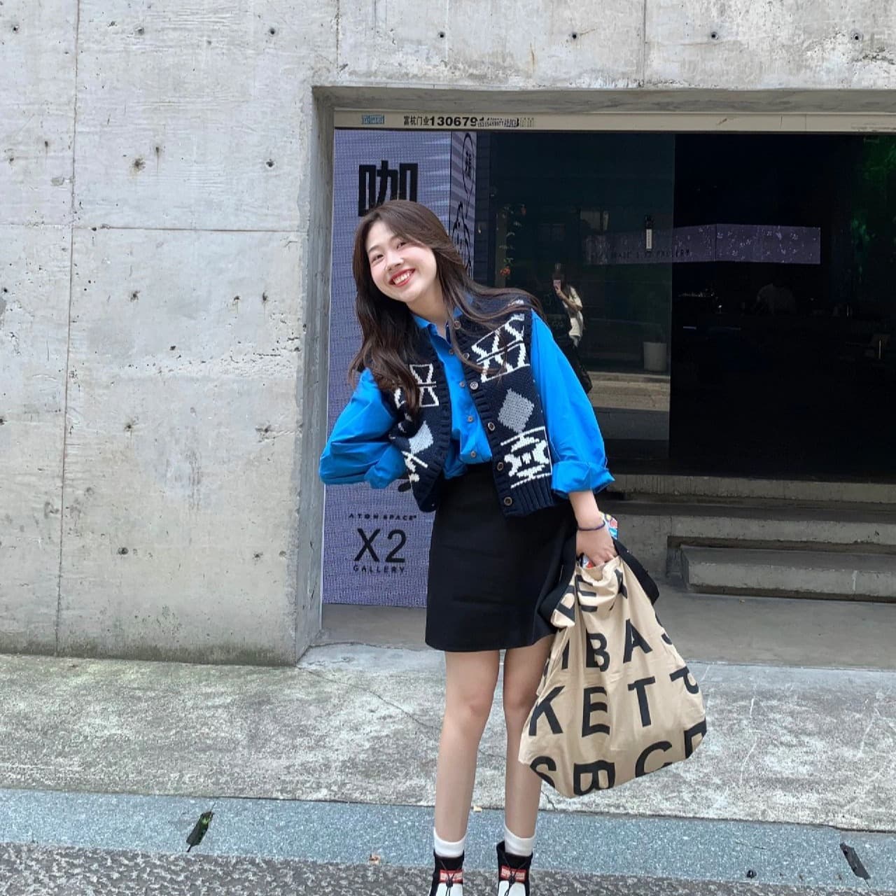 한국 스타일 조기 가을 새로운 패션 연령 감소 작은 키 소금 부서 착용 가져 가라. 니트 베스트 이미지 5
