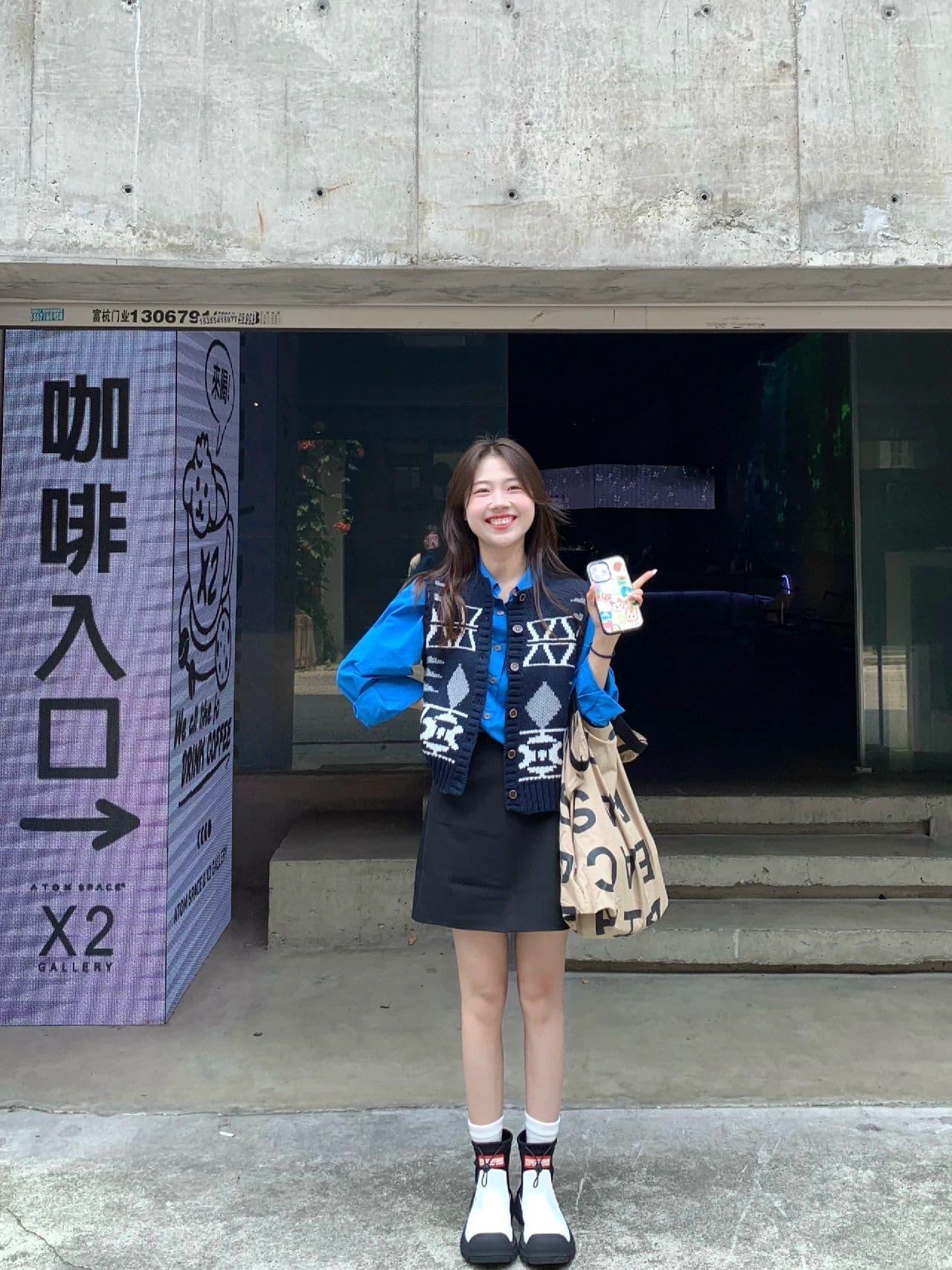 한국 스타일 조기 가을 새로운 패션 연령 감소 작은 키 소금 부서 착용 가져 가라. 니트 베스트 상세 이미지 7