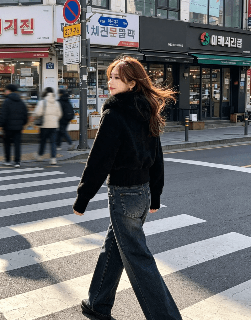 한국 동대문 부드러운 바람 후드 모피 칼라 별 패턴 디자인 센스 가을 겨울 니트 스웨터 오픈 가디건 맨위 여성 상세 이미지 5