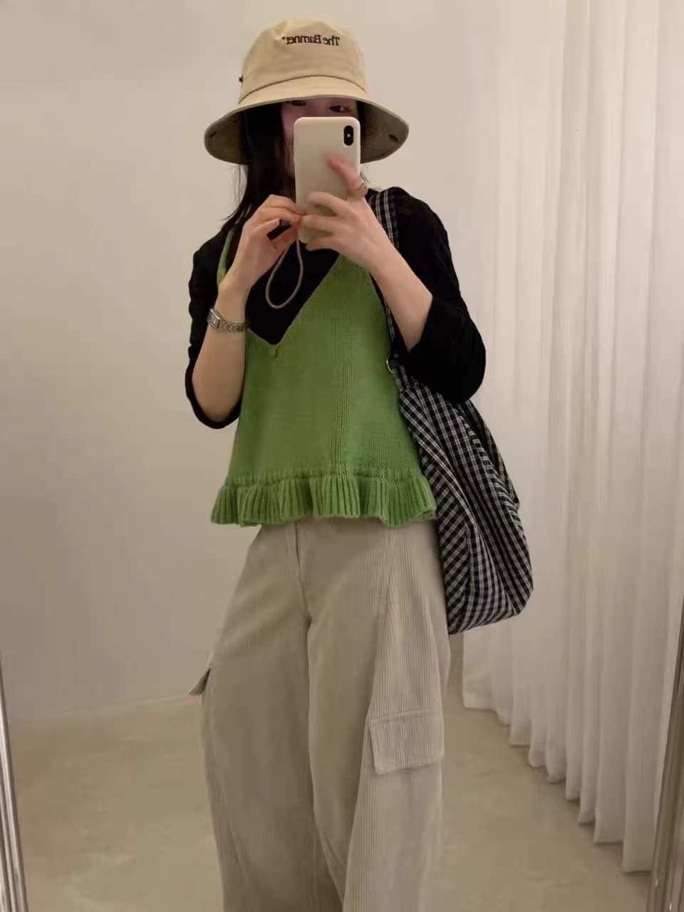 한국 목이버섯 레이스 Chic 양모 니트 캐미솔 봄 여름 새로운 작은 대중 스택 착용 고급 센스 켜기 상세 이미지 13