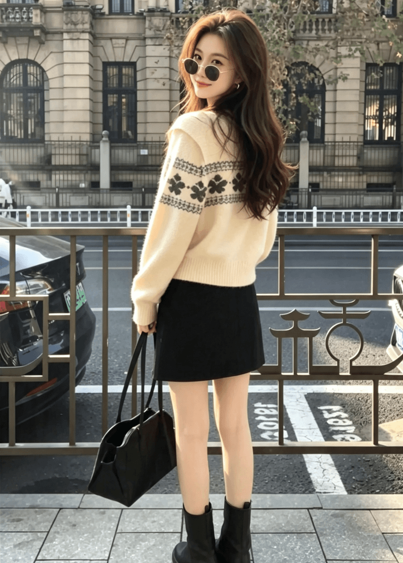 한국 동대문 공정한 섬 스웨터 겨울로 아름다운 옷 여성 의류 외국 가스 세련된 품격 상세 이미지 4