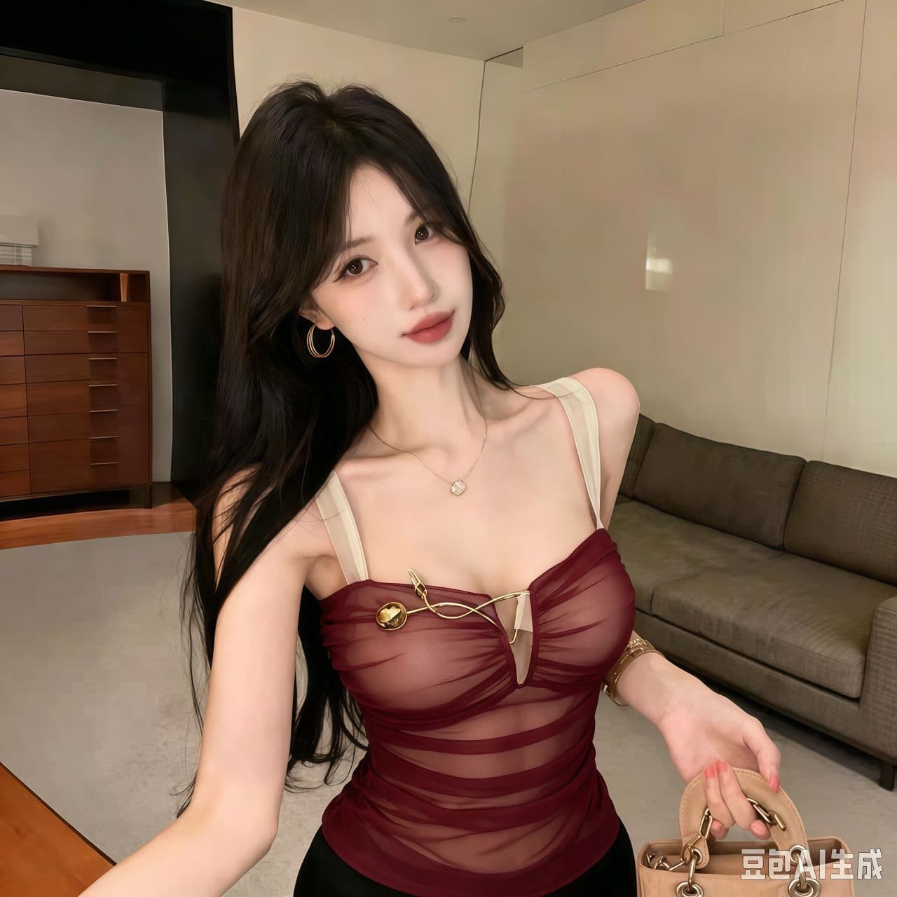 명문 여성 바람 망사 캐미솔 외출용 여름 핫걸 맨위 허리 수축 몸매 가꾸기 디자인 고급 센스 벨트 가슴 패드 상세 이미지 16