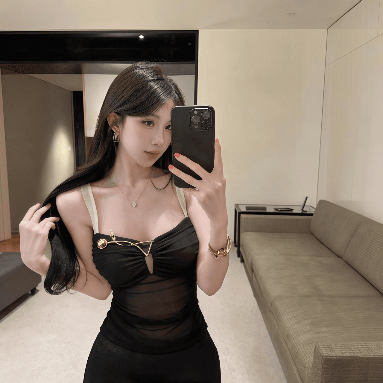 명문 여성 바람 망사 캐미솔 외출용 여름 핫걸 맨위 허리 수축 몸매 가꾸기 디자인 고급 센스 벨트 가슴 패드 상세 이미지 18