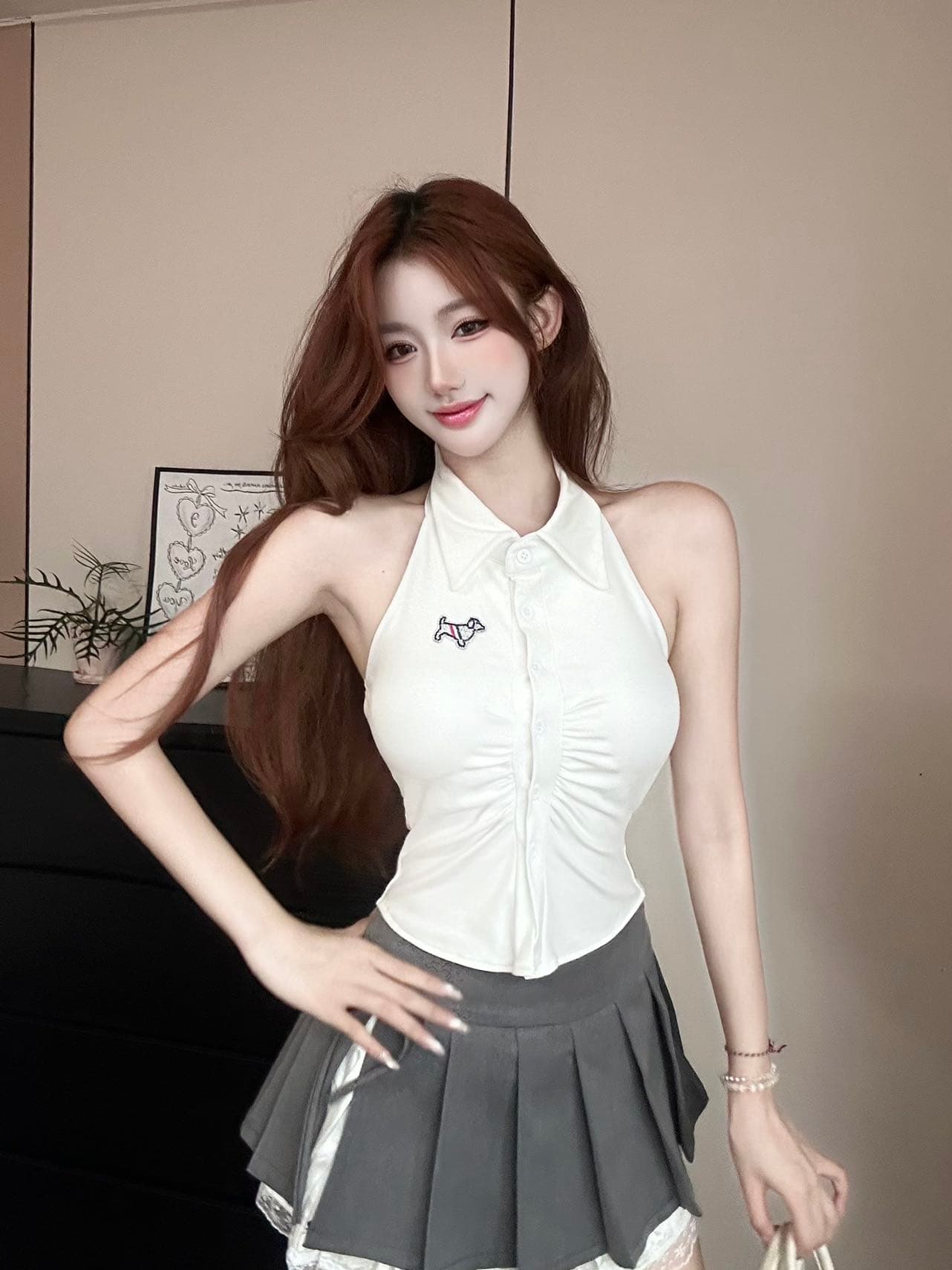 여름 새로운 순수한 욕망 바람 POLO 칼라 행침 목 스트라이프 조끼 디자인 센스 몸매 가꾸기 슬림해 보이는 다용도 맨위 상세 이미지 31