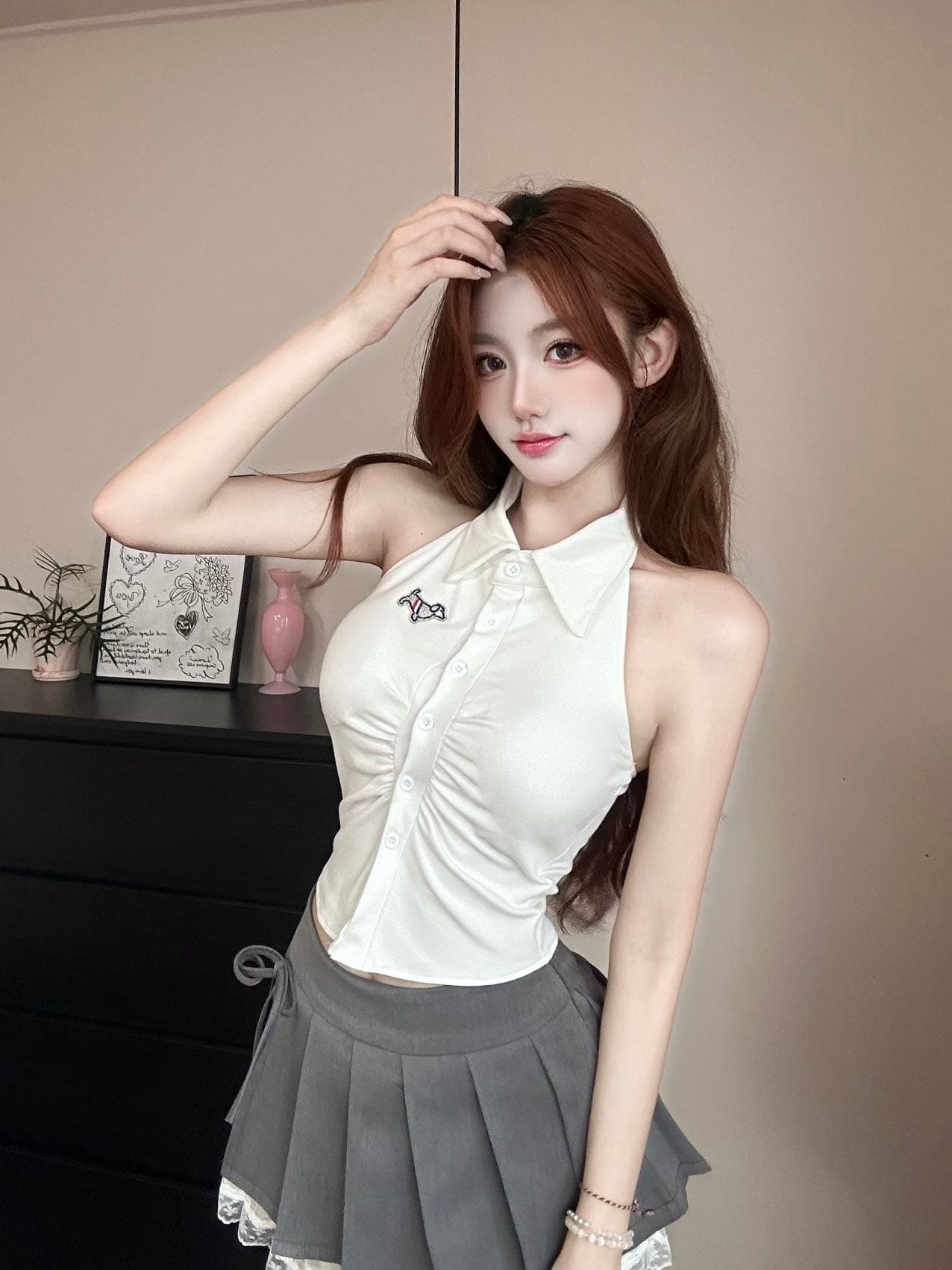 여름 새로운 순수한 욕망 바람 POLO 칼라 행침 목 스트라이프 조끼 디자인 센스 몸매 가꾸기 슬림해 보이는 다용도 맨위 상세 이미지 32