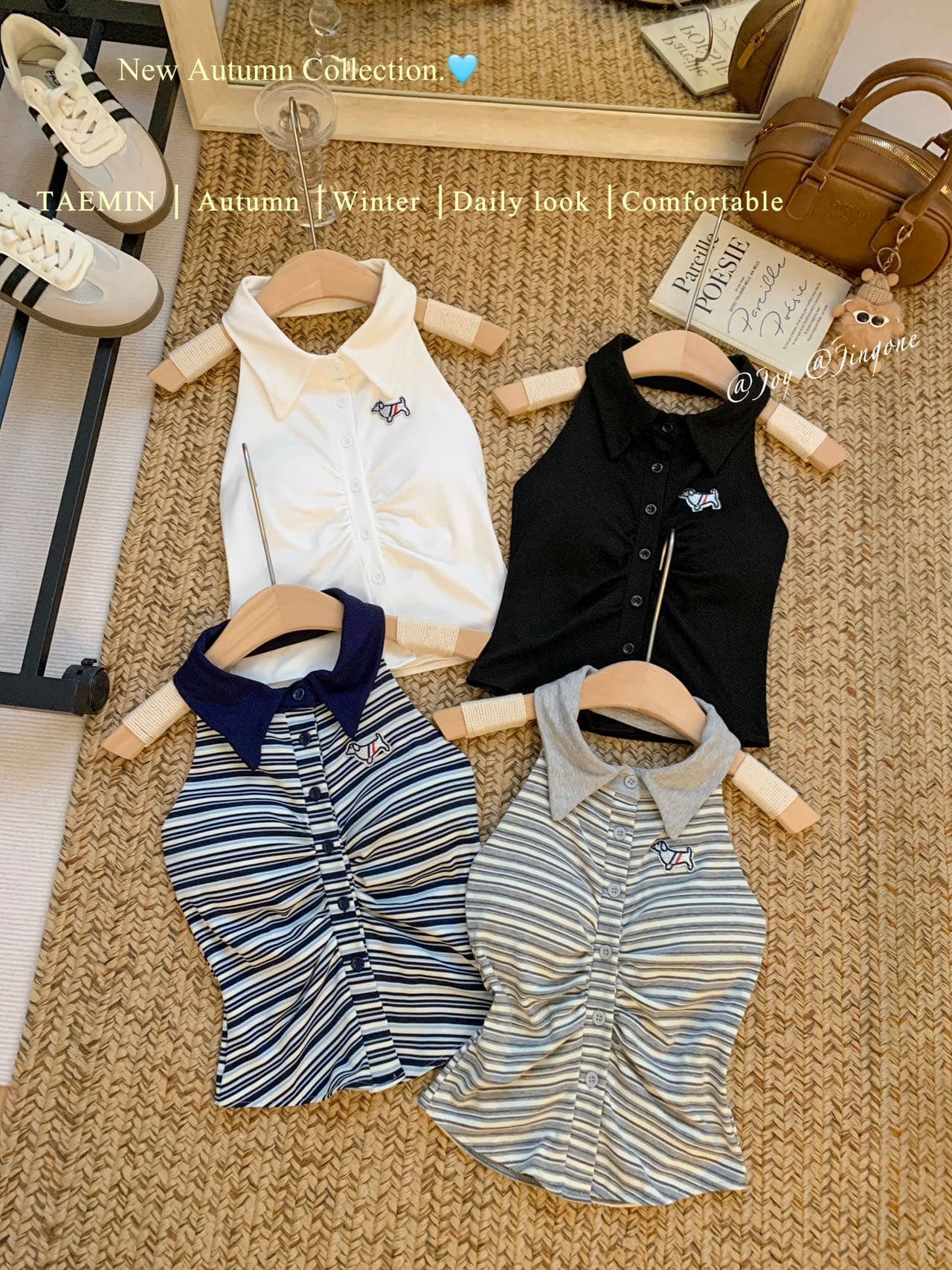 여름 새로운 순수한 욕망 바람 POLO 칼라 행침 목 스트라이프 조끼 디자인 센스 몸매 가꾸기 슬림해 보이는 다용도 맨위 상세 이미지 37