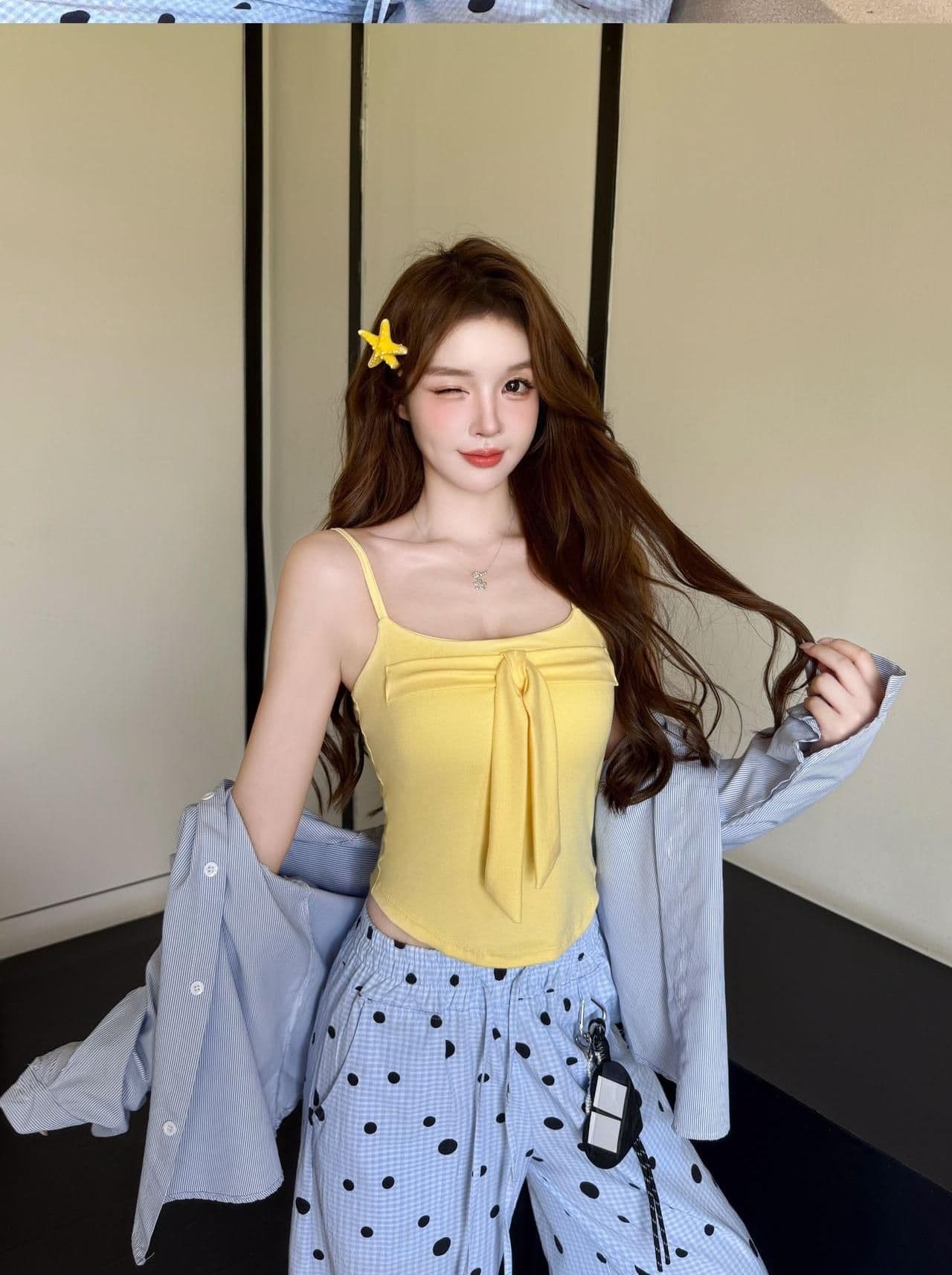 달콤함 소녀 바람 활력 분위기 센스 부드러운 연령 감소 미니멀리즘 디자인 센스 나만의 것을 가져와 라. 가슴 패드 3 차원 나비 매듭 슬립 상세 이미지 29