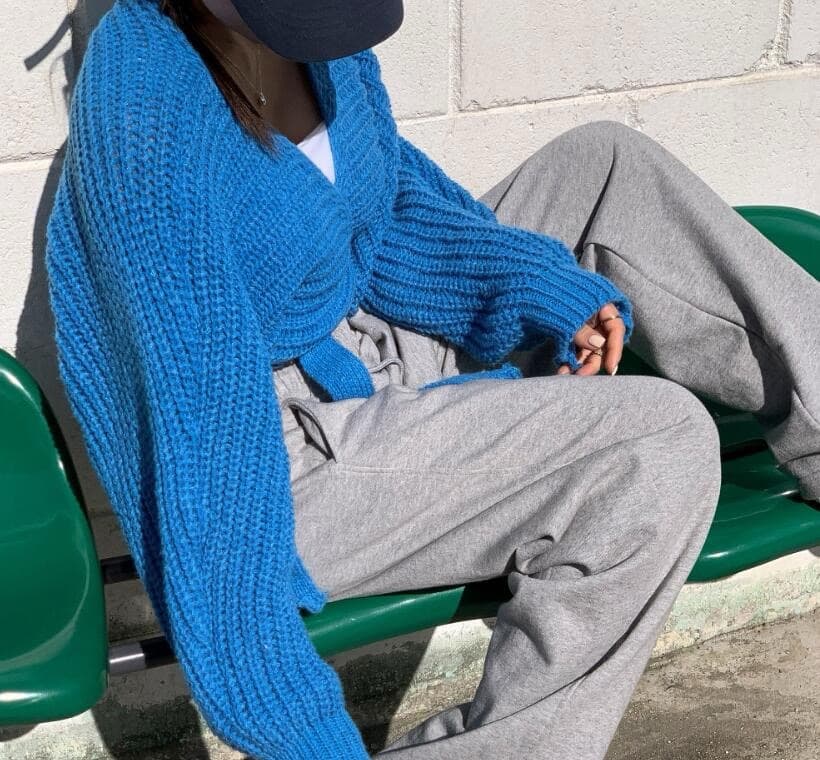 한국 동대문 차 부서 착용 가져 가라. 새로운 부드러운 바람 품격 하이웨이스트 레이스업 긴 머리 모헤어 쇼트 스타일 맨위 상세 이미지 20
