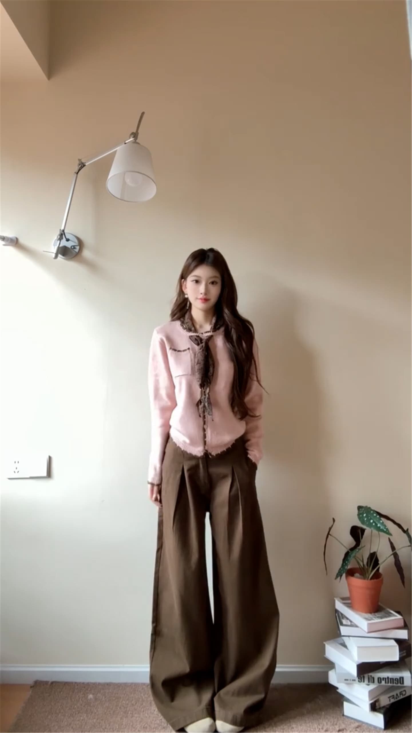 부드러운 품격 고유 한 디자인 센스 레이스업 핑크색 스웨터 여자 2026 새로운 머저리 두꺼운 수 있습니다. 인사이드 가져 가라. 외출용 맨위 상세 이미지 5