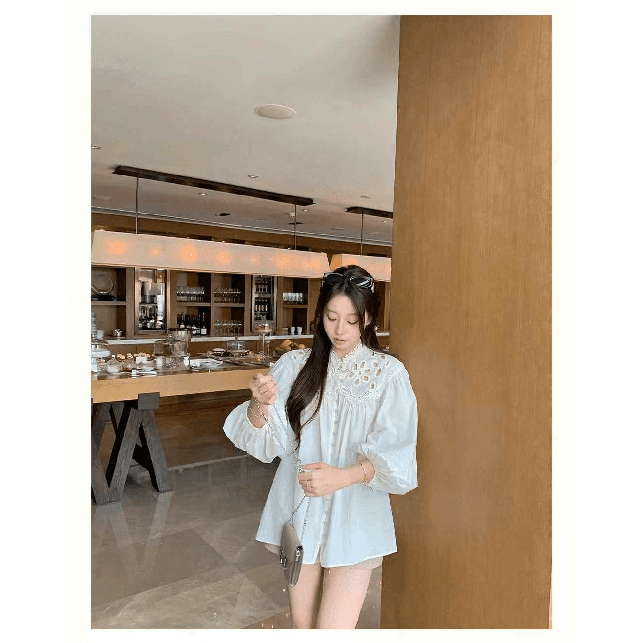 프랑스식 홀로우 아웃 자수 벌룬 소매 여성 셔츠 2026 새로운 봄 외국 가스 고급 캐주얼 루즈핏 긴팔 맨위 이미지 5
