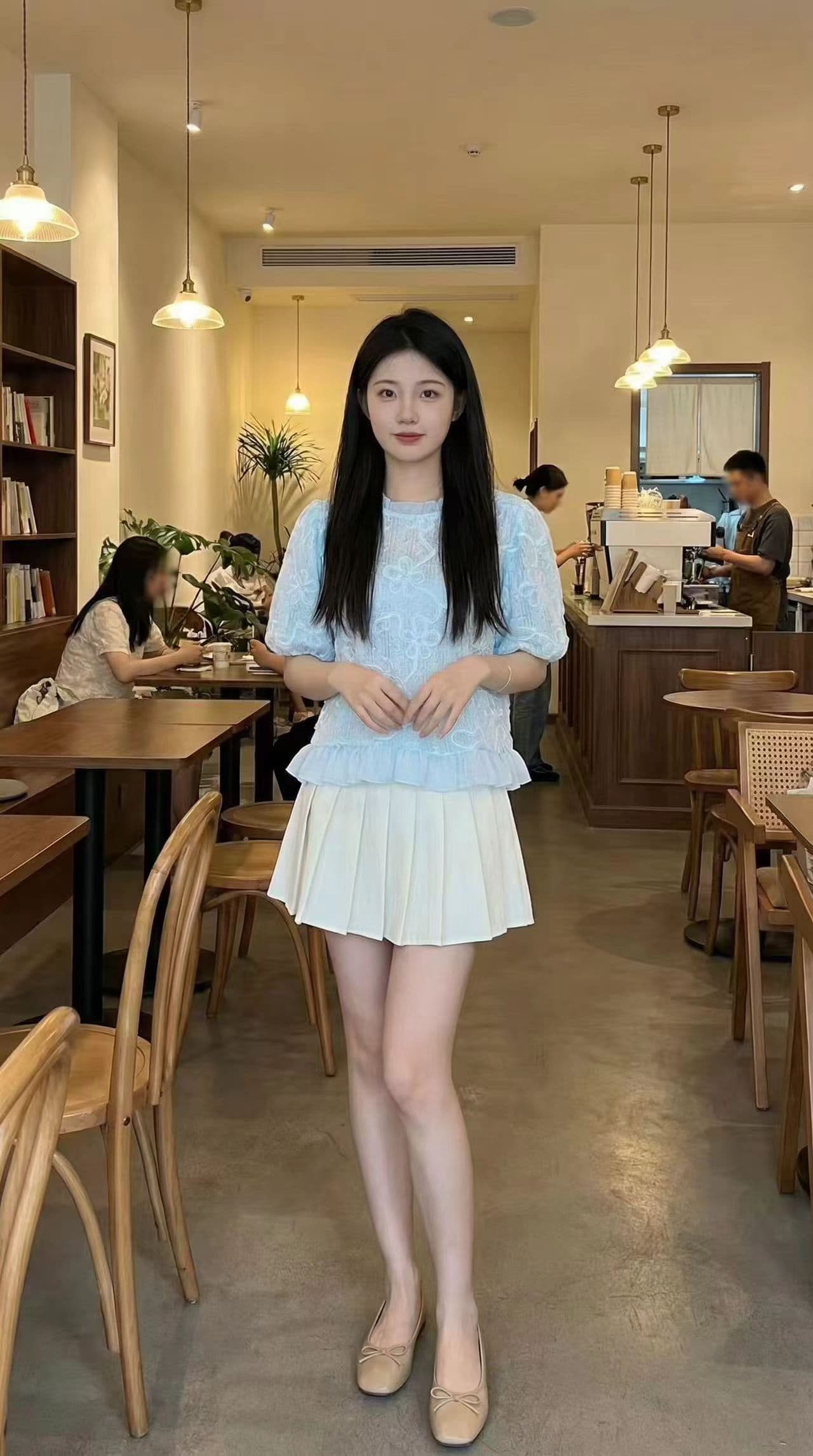숙녀 바람 화이트 자카드 자수 쉬폰 여성 셔츠 여름 새로운 디자인 센스 루즈핏 표지 배 거품 소매 맨위 상세 이미지 3