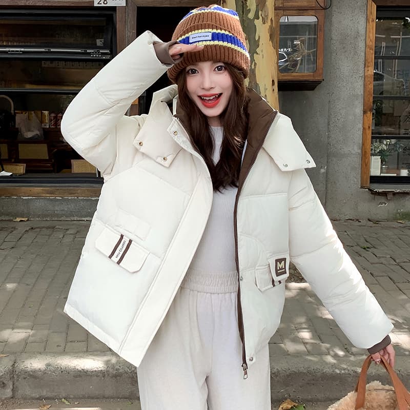 실사 빅 사이즈 면 의류 통통한 여동생 겨울 새로운 한국 스타일 루즈핏 두꺼운 패딩 재킷 작은 키 면 옷 상세 이미지 6