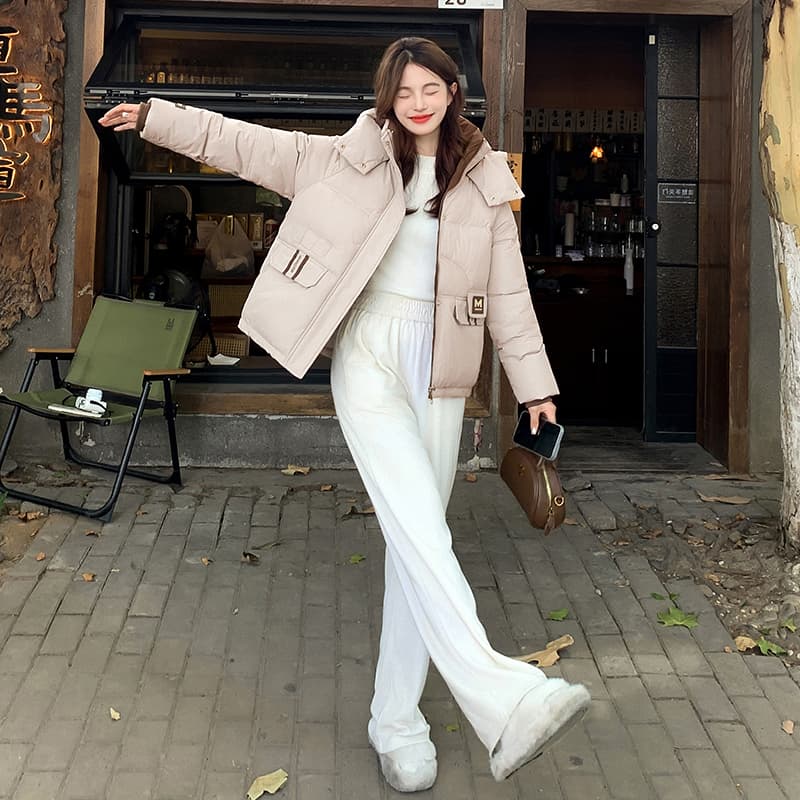 실사 빅 사이즈 면 의류 통통한 여동생 겨울 새로운 한국 스타일 루즈핏 두꺼운 패딩 재킷 작은 키 면 옷 상세 이미지 10