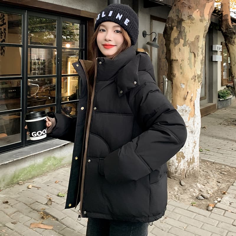 실사 빅 사이즈 면 의류 통통한 여동생 겨울 새로운 한국 스타일 루즈핏 두꺼운 패딩 재킷 작은 키 면 옷 상세 이미지 16