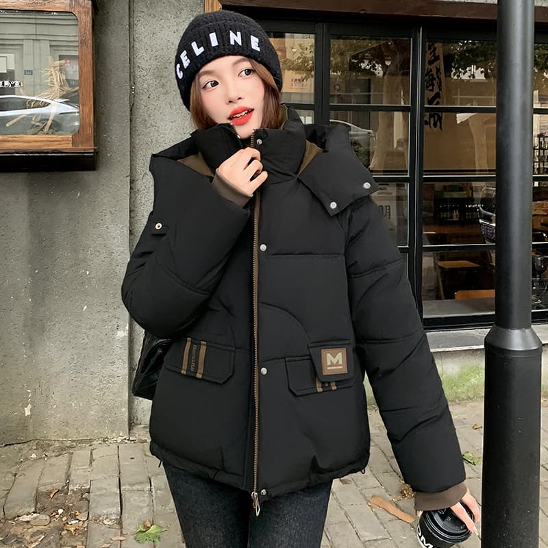 실사 빅 사이즈 면 의류 통통한 여동생 겨울 새로운 한국 스타일 루즈핏 두꺼운 패딩 재킷 작은 키 면 옷 상세 이미지 17