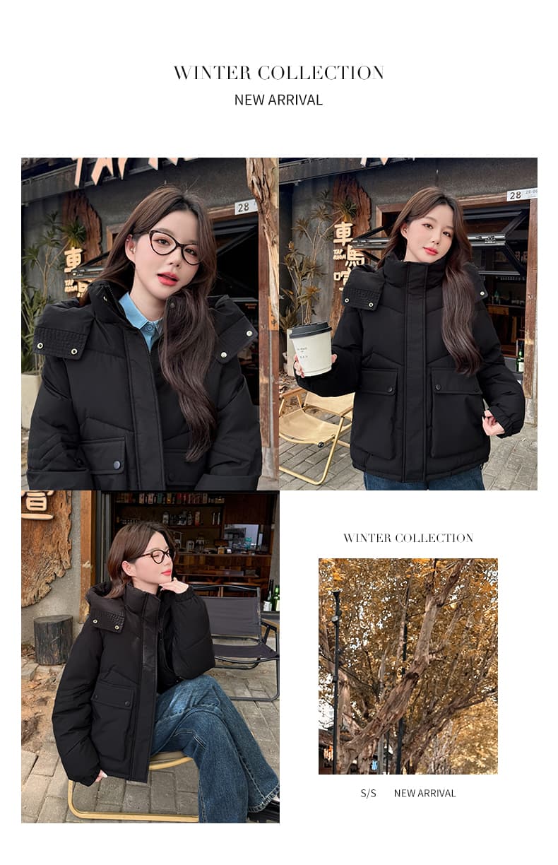실사 빅 사이즈 면 의류 통통한 여동생 겨울 새로운 한국 스타일 루즈핏 두꺼운 패딩 재킷 작은 키 면 옷 상세 이미지 6
