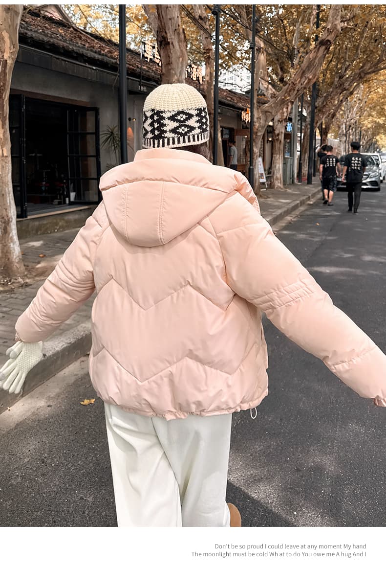 실사 빅 사이즈 면 의류 통통한 여동생 겨울 새로운 한국 스타일 루즈핏 두꺼운 패딩 재킷 작은 키 면 옷 상세 이미지 15