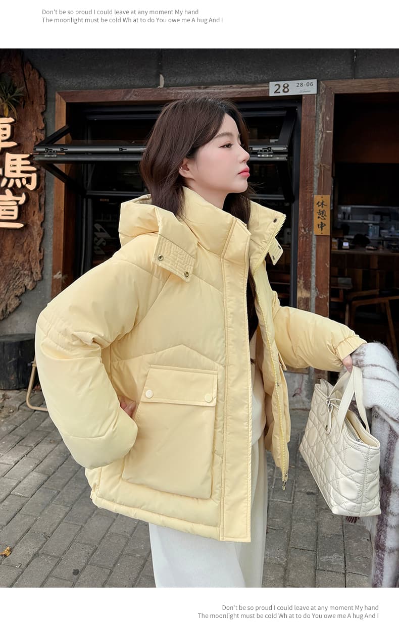 실사 빅 사이즈 면 의류 통통한 여동생 겨울 새로운 한국 스타일 루즈핏 두꺼운 패딩 재킷 작은 키 면 옷 상세 이미지 22