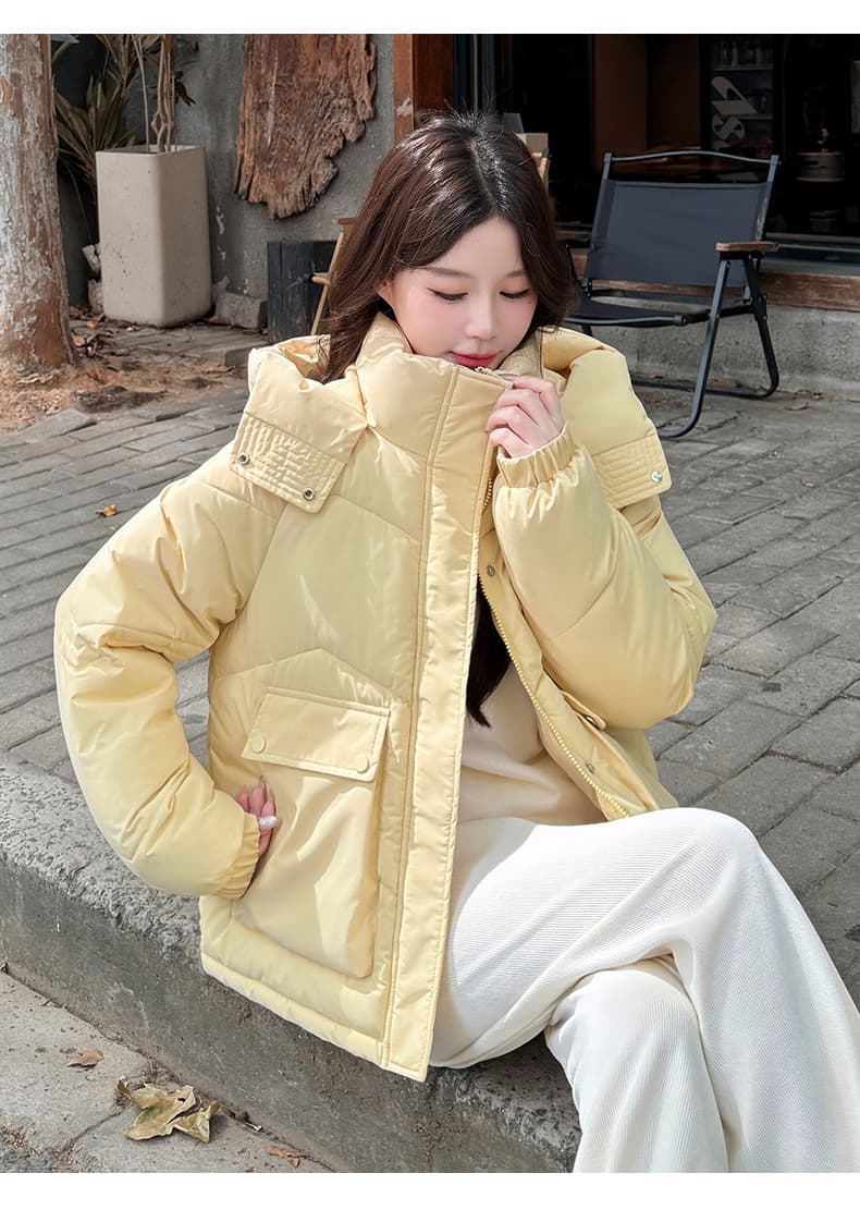 실사 빅 사이즈 면 의류 통통한 여동생 겨울 새로운 한국 스타일 루즈핏 두꺼운 패딩 재킷 작은 키 면 옷 상세 이미지 23