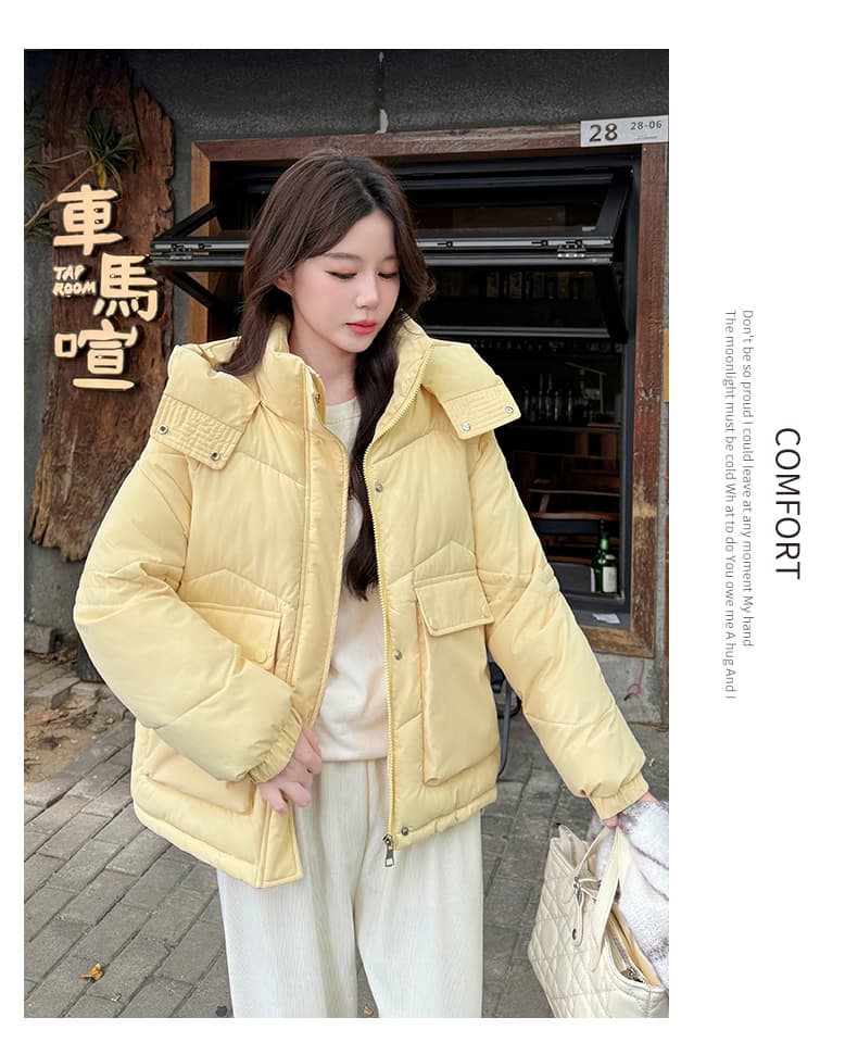 실사 빅 사이즈 면 의류 통통한 여동생 겨울 새로운 한국 스타일 루즈핏 두꺼운 패딩 재킷 작은 키 면 옷 상세 이미지 24