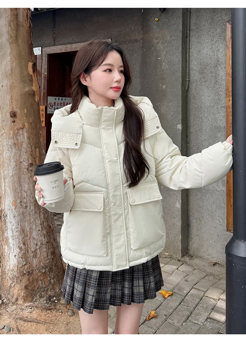 실사 빅 사이즈 면 의류 통통한 여동생 겨울 새로운 한국 스타일 루즈핏 두꺼운 패딩 재킷 작은 키 면 옷 상세 이미지 35