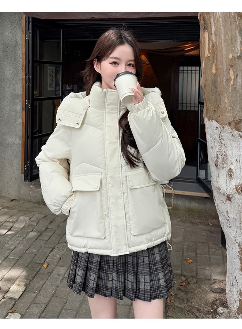 실사 빅 사이즈 면 의류 통통한 여동생 겨울 새로운 한국 스타일 루즈핏 두꺼운 패딩 재킷 작은 키 면 옷 상세 이미지 38
