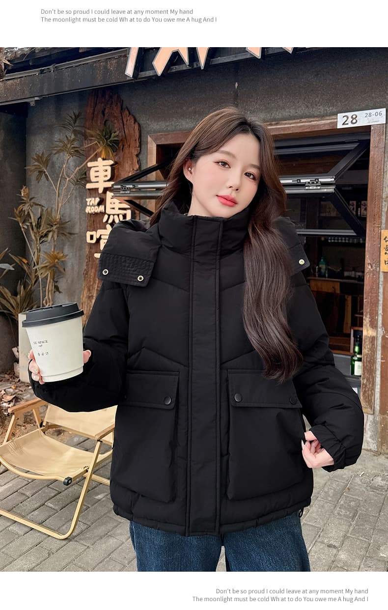실사 빅 사이즈 면 의류 통통한 여동생 겨울 새로운 한국 스타일 루즈핏 두꺼운 패딩 재킷 작은 키 면 옷 상세 이미지 41
