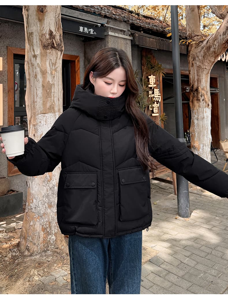 실사 빅 사이즈 면 의류 통통한 여동생 겨울 새로운 한국 스타일 루즈핏 두꺼운 패딩 재킷 작은 키 면 옷 상세 이미지 45