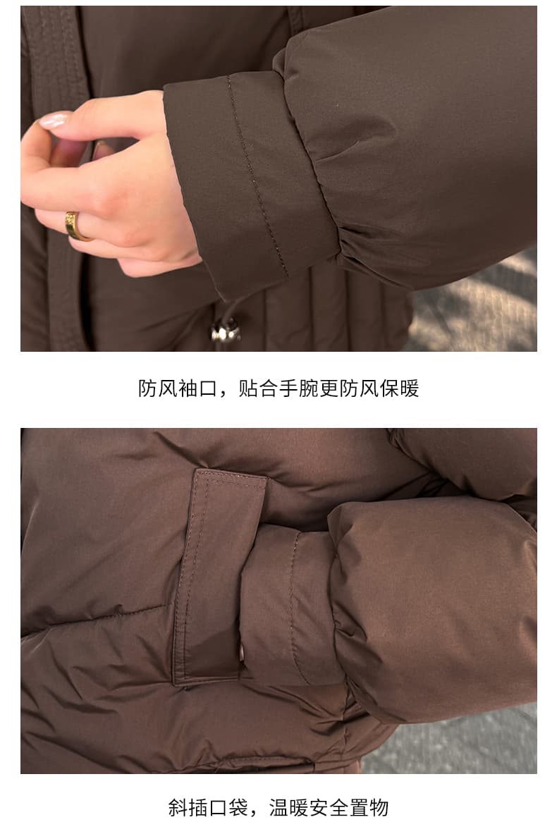실사 빅 사이즈 면 의류 통통한 여동생 겨울 새로운 한국 스타일 루즈핏 두꺼운 패딩 재킷 작은 키 면 옷 상세 이미지 14