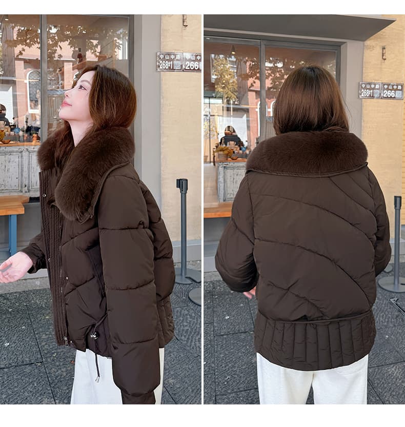 실사 빅 사이즈 면 의류 통통한 여동생 겨울 새로운 한국 스타일 루즈핏 두꺼운 패딩 재킷 작은 키 면 옷 상세 이미지 29